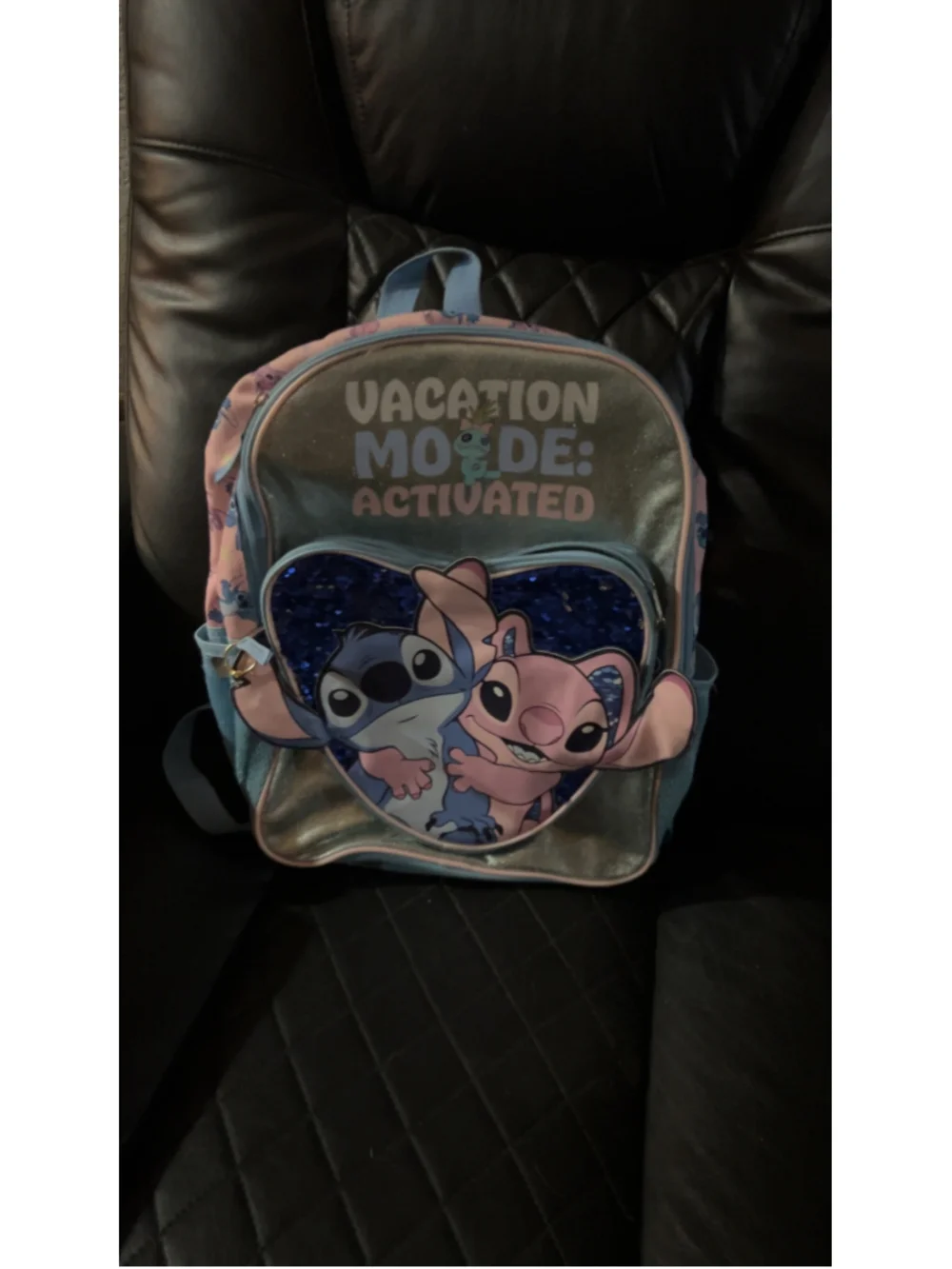 Girls Disney Stitch Vacation Mode Backpack One Size Silver Blue